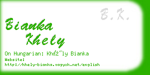 bianka khely business card